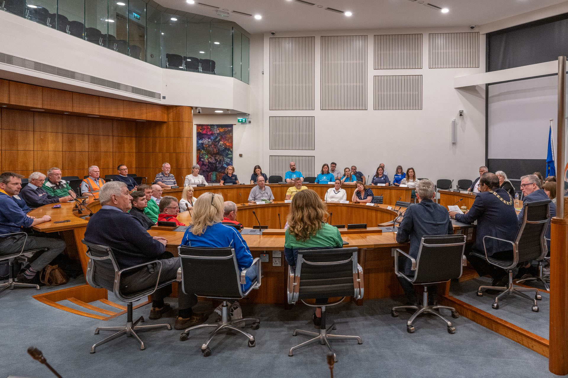 Residents and representatives seated in the council chamber at South Dublin County Council